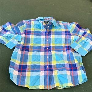 Chaps Multicolor Plaid Button Down Shirt